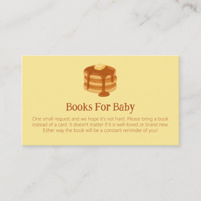 Breakfast Brunch Theme Baby Shower Book Request Tilläggskort (Framsida)