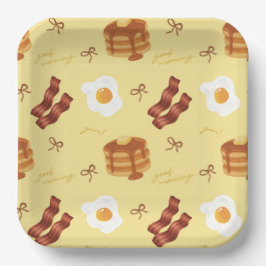 Breakfast Brunch Theme Bacon Eggs Pancakes Pattern