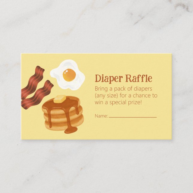 Breakfast Brunch Theme Diaper Raffle Ticket  Tilläggskort (Framsida)