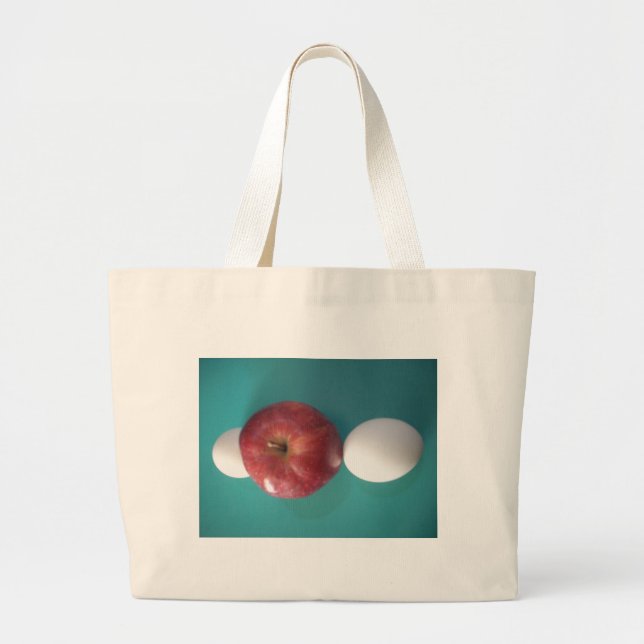 Breakfast Buddies: Två ägg $an Apple still Life Jumbo Tygkasse (Framsidan)