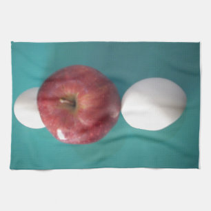 Breakfast Buddies: Två ägg $an Apple still Life Kökshandduk