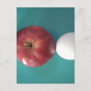 Breakfast Buddies: Två ägg $an Apple still Life Vykort