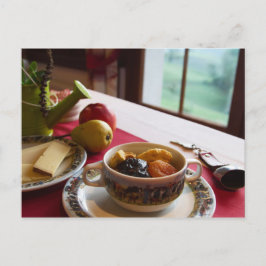 Breakfast Cereal Fruit Cheese Par Apple Postcard Vykort