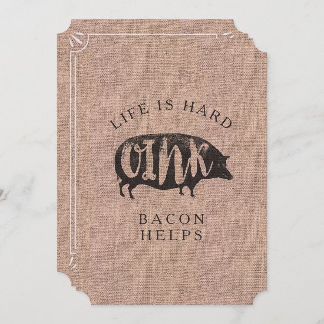 Breakfast eller Brunch Picnic Party för Bacon Älsk Inbjudningar (Fram/baksida)