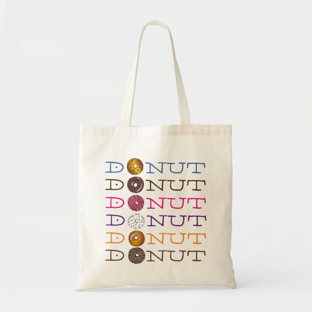 Breakfast Food Doughnut Donut Donuts Tote Bag Tygkasse (Framsidan)