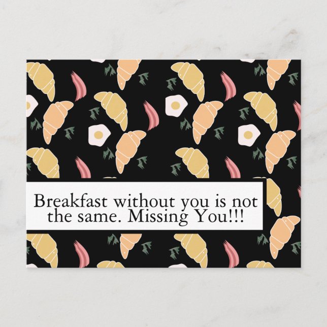 Breakfast Ham och Cilantro Eggs på en kroissant Vykort (Framsida)