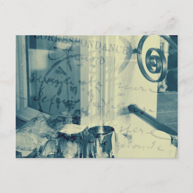 "Breakfast in Paris"-kort, Indigo Blue Vykort (Framsida)