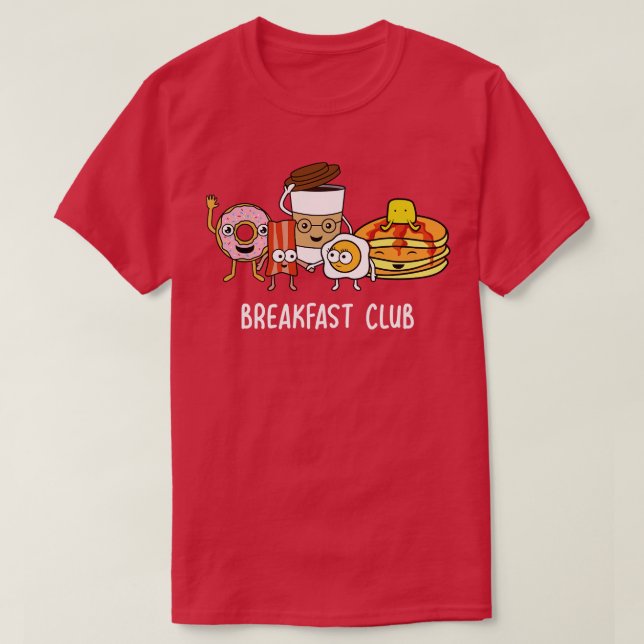 Breakfast Klubb T Cute Kawaii Parody Funny Food Pu T Shirt (Design framsida)
