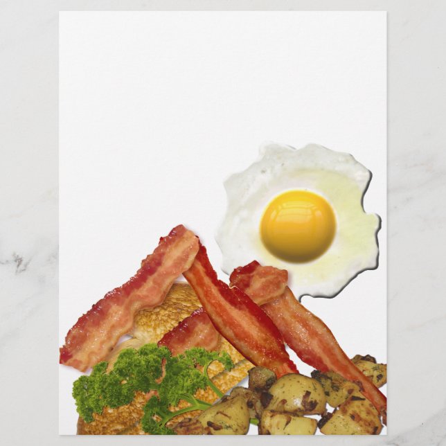 Breakfast liggande Bacon Eggs (Framsida)