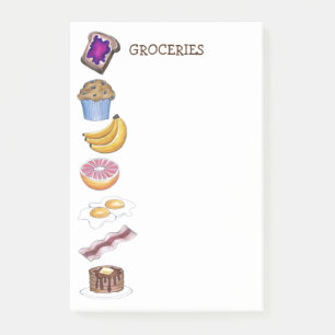 Breakfast Mat Livsmedel List Livsmedel Post dess Post-it Block
