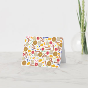 Breakfast Mat Mönster Notecard Kort