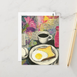 Breakfast still Life Collage Vykort