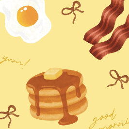 Breakfast Theme Bacon Eggs Pancakes Pattern Fleecefilt