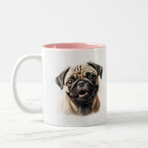 Breakfast Vin Funny Cute Quote Two-Tone Två-Tonad Mugg