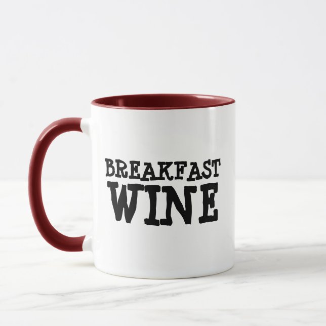BREAKFAST VIN FUNNY HUMOR COFFEE MUGG (Vänster)