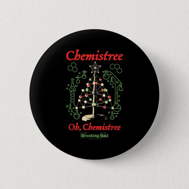 Breaking Bad Oh Chemistree Funny Christmas Science Knapp (Framsida)