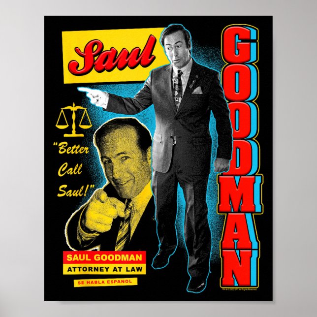 Breaking Bad Saul Goodman Färgglad Annons Collage  Poster (Framsidan)