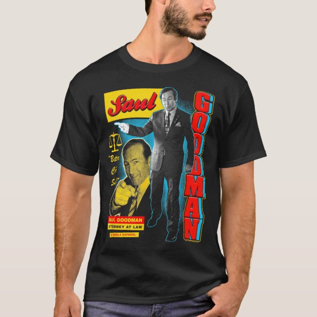 Breaking Bad Saul Goodman Färgrik Annons Collage T Shirt (Framsida)