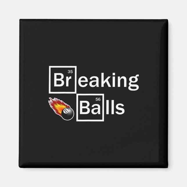 Breaking Billiard Player Bassäng Snooker 8 Boll Fu Magnet (Framsidan)