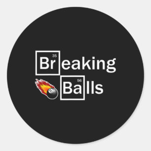 Breaking Billiard Player Bassäng Snooker 8 Boll Fu Runt Klistermärke