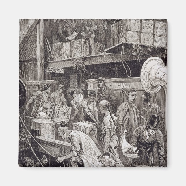 Breaking Bulk on Board a Tea Frakt in London Do Magnet (Framsidan)