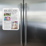 Breaking News Front Page Tidning 1:a födelsedag Magnet<br><div class="desc">Fira en milstolpe som ingen annan med den här unika första födelsedagsmagneten som är designad för att likna en förstasida för nyheter. Med vackra foton och hjärtliga högdagrar fångar den här personligen hela tiden glädjen och kärlek i Jessica:s speciella dag. Perfekt för familj och vänner, det tjänar som ett minnesvärt...</div>