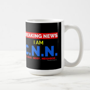 Breaking News: Jag är Nyfiken Nosy-granne (C.N.N.) Kaffemugg