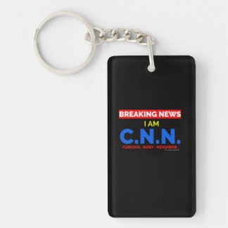 Breaking News: Jag är Nyfiken Nosy-granne (C.N.N.) Nyckelring
