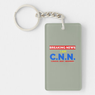 Breaking News: Jag är Nyfiken Nosy-granne (C.N.N.) Nyckelring