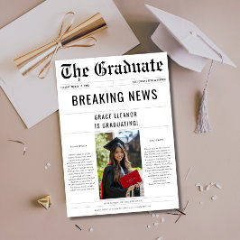 Breaking News Studenten 2025 Newspaper Photo Inbjudningar