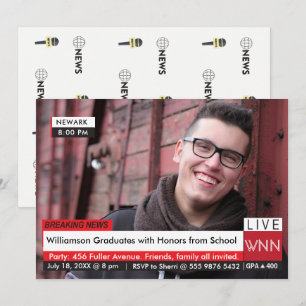 Breaking News Studenten 🚨 Specialized TV Graphic Inbjudningar