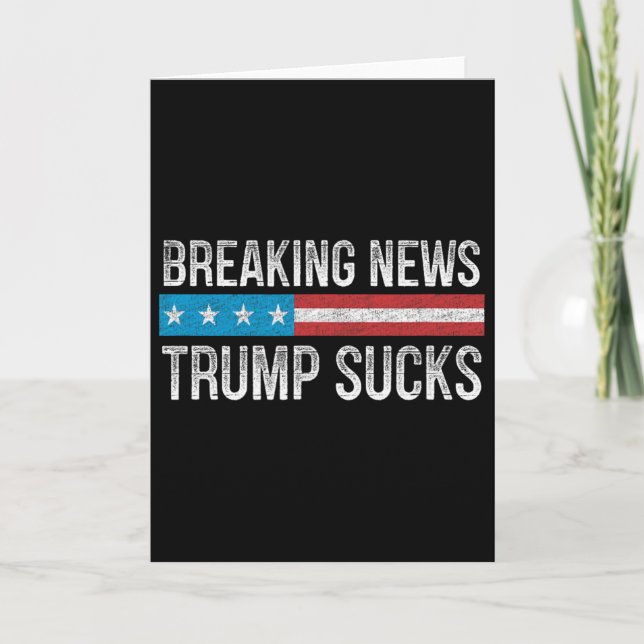 Breaking News - Trump suger - Vintage stil -  Kort (Framsida)