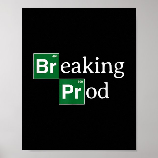 Breaking Prod Funny Dev's Meme T-shirt.png Poster (Framsidan)