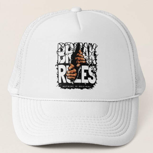 Breaking Rules Street Art Cap – Urban Rebel Style  Keps (Framsida)