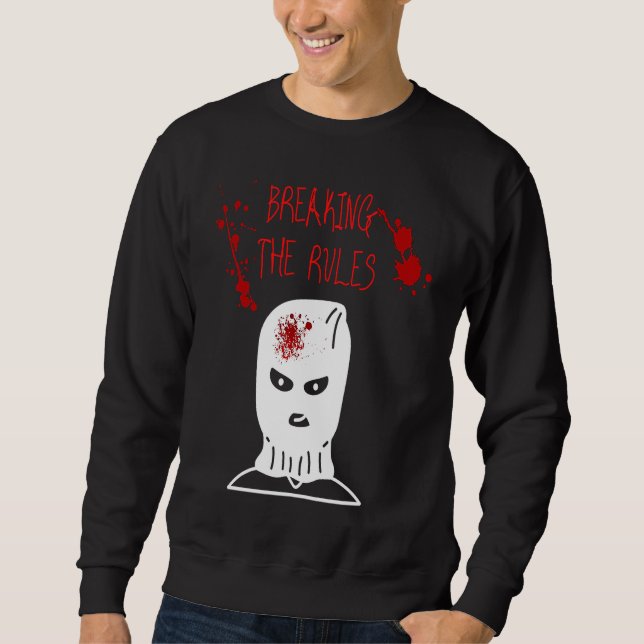 Breaking the Rules Gangster Criminal Ganove Revolu Lång Ärmad Tröja (Framsida)