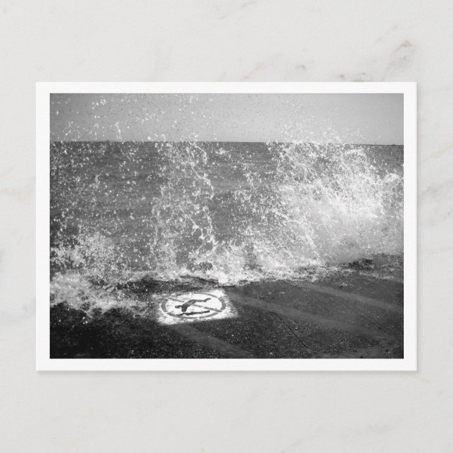 Breakwall, Sjö Michigan, Chicago, IL Vykort (Framsida)