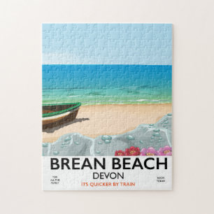 Brean Beach Devon vintage resemaffisch Pussel