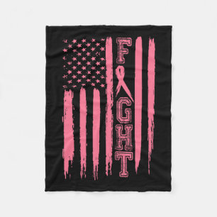 Breast Cancer American Flagga Bröstcancer överleva Fleecefilt
