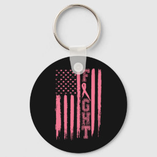 Breast Cancer American Flagga Bröstcancer överleva Nyckelring