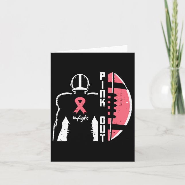 Breast Cancer American Footbyll Rosa Out Awareness Kort (Framsida)