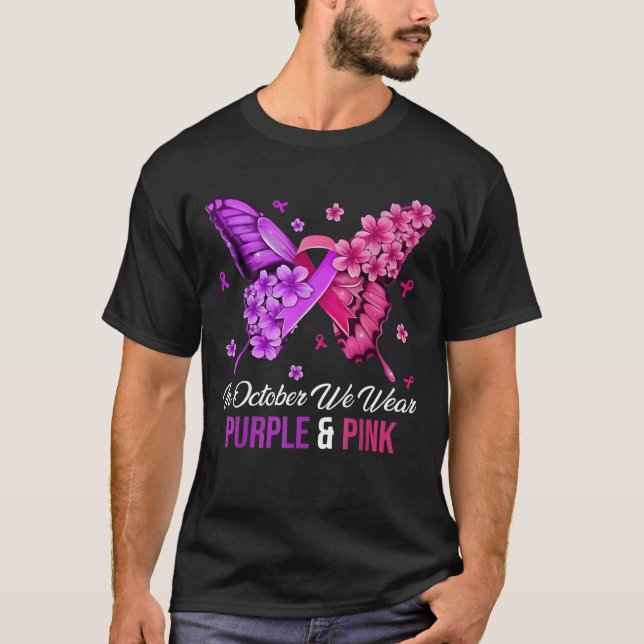 Breast Cancer And Domestic Violence Awareness Butt T Shirt (Framsida)