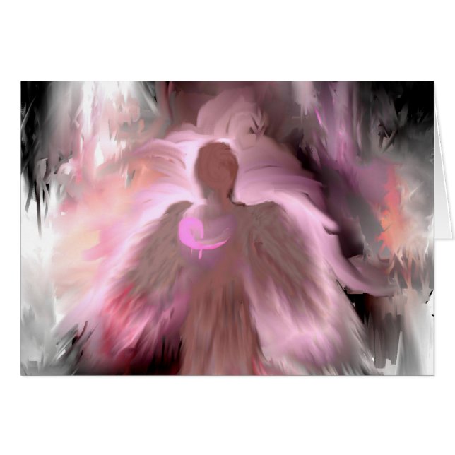 Breast Cancer Angel Hälsningskort (Framsidan Horizontal)