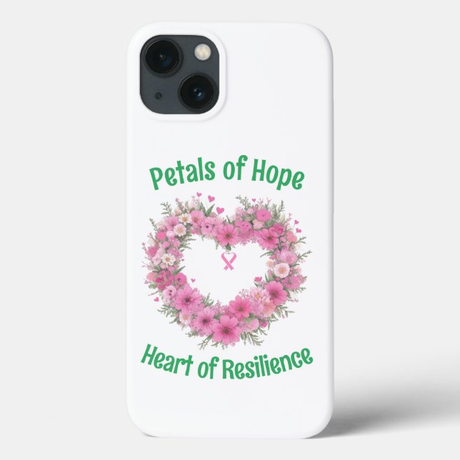 Breast Cancer Awareness Blommigt Heart Phone Case (Baksida)