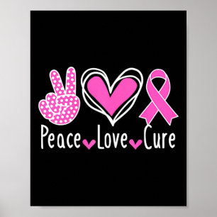 Breast Cancer Awareness Costume Rosa Peace Kärlek  Poster