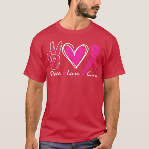 Breast Cancer Awareness Costume Rosa Peace Kärlek T Shirt
