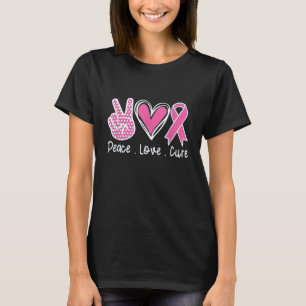 Breast Cancer Awareness Costume Rosa Peace Kärlek T Shirt