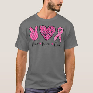 Breast Cancer Awareness Costume Rosa Peace Kärlek T Shirt