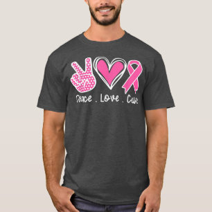 Breast Cancer Awareness Costume Rosa Peace Kärlek  T Shirt