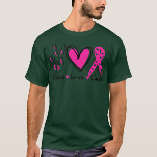 Breast Cancer Awareness Costume Rosa Peace Kärlek T Shirt