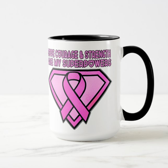 Breast Cancer Awareness Diamond Logotyp White Mugg (Höger)